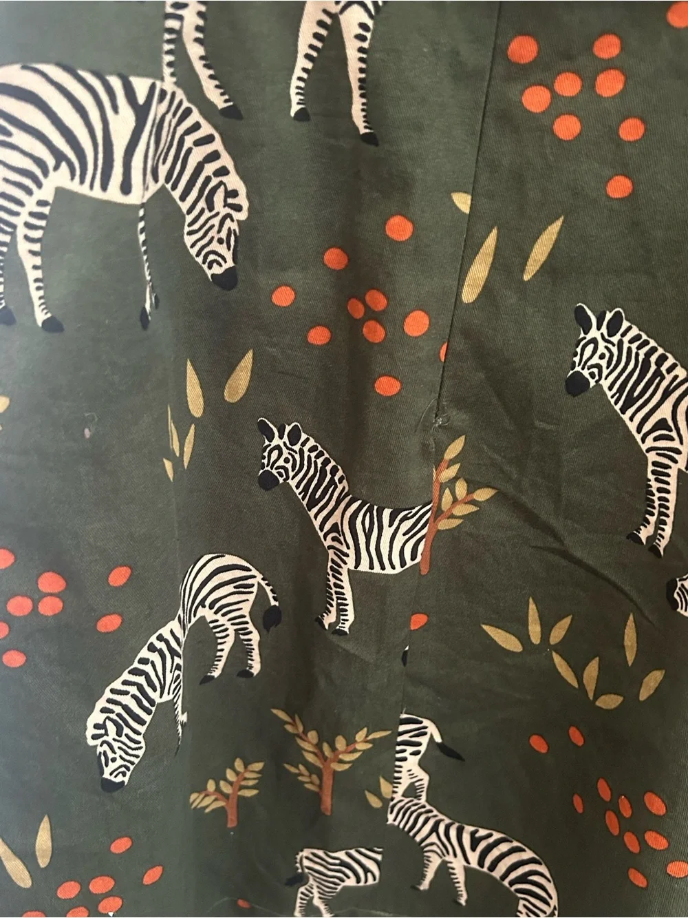 Princess Highway Olive Green Zebra Print Midi Dress with Cream and Rust Accents - Picture 6 of 7